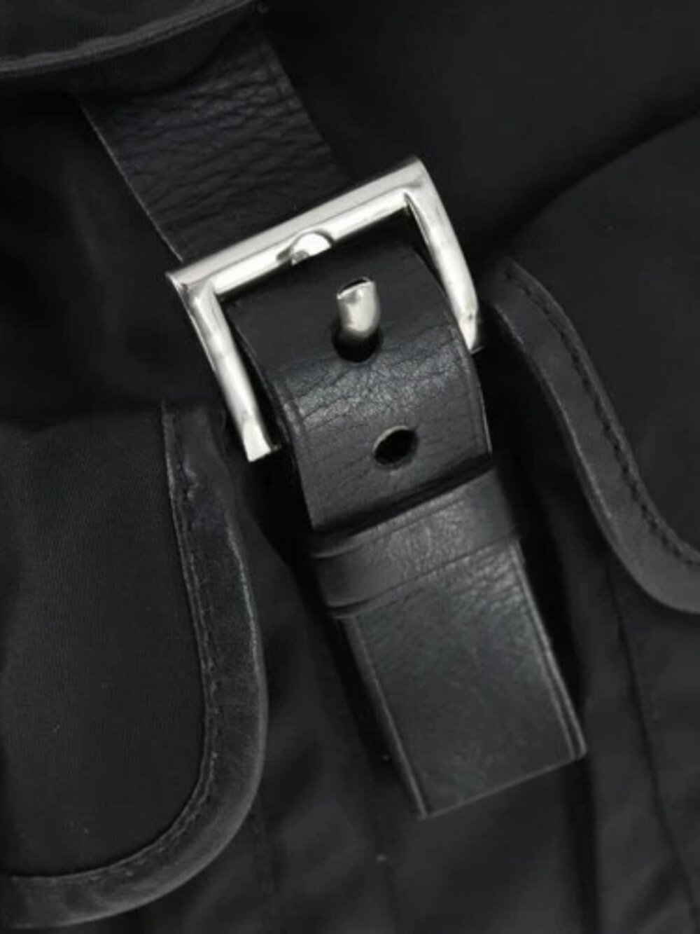 PRADA Backpack Nylon Black Silver Auth 169609 - Picture 8 of 16